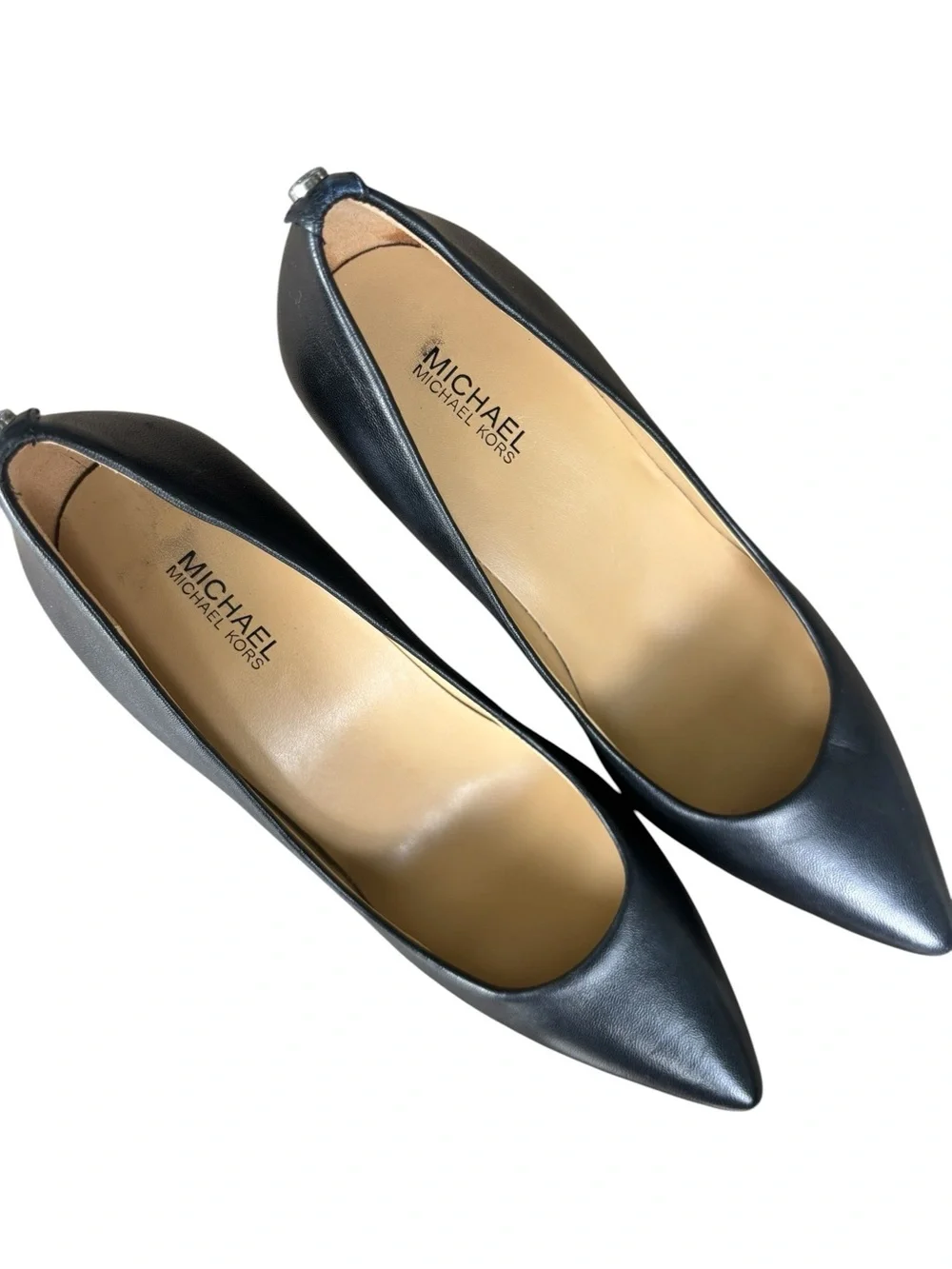 Michael Kors Black Pointed-Toe Leather Heels